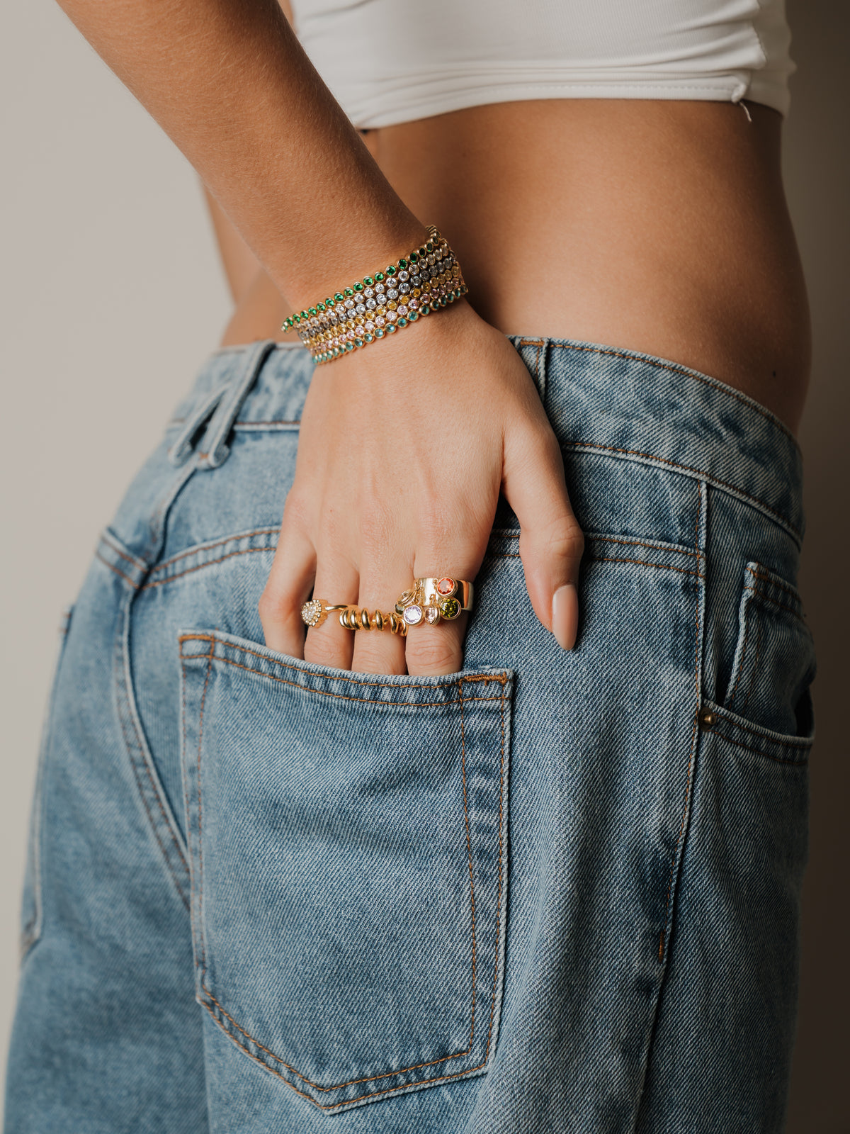 Eternal Tennis Bracelet – Green (14K Gold Vermeil)