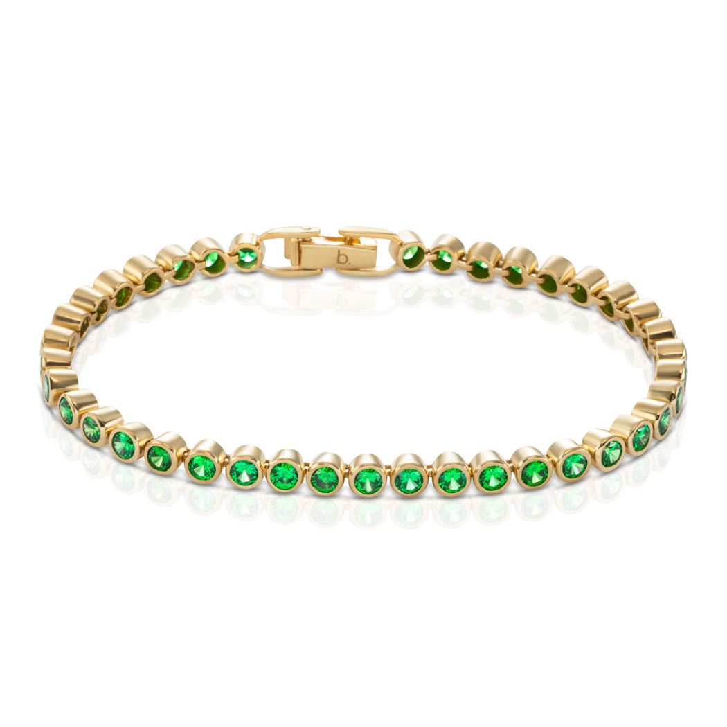 Eternal Tennis Bracelet – Green (14K Gold Vermeil)