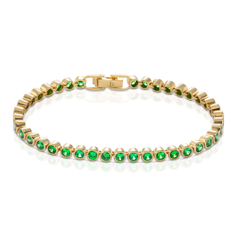 Eternal Tennis Bracelet – Green (14K Gold Vermeil)