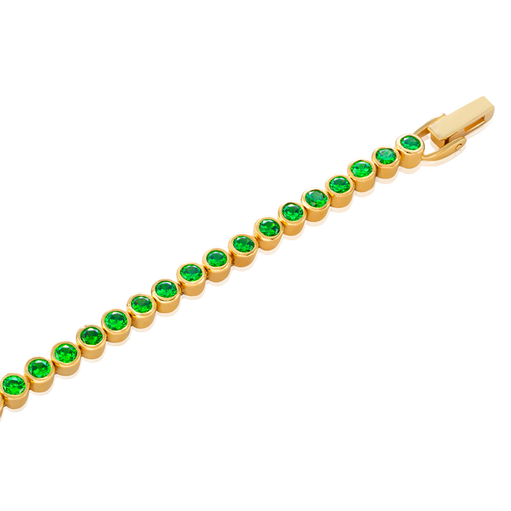 Eternal Tennis Bracelet – Green (14K Gold Vermeil)