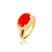 Fire Stone Ring (14K Gold Plated)