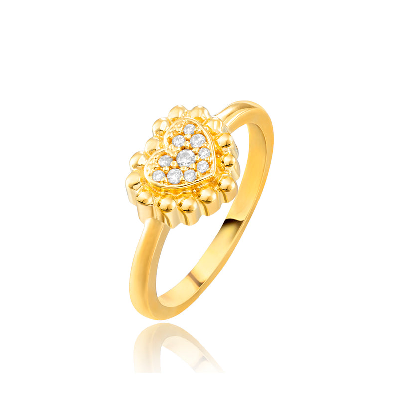 Raw Heart Ring (14K Gold Plated)