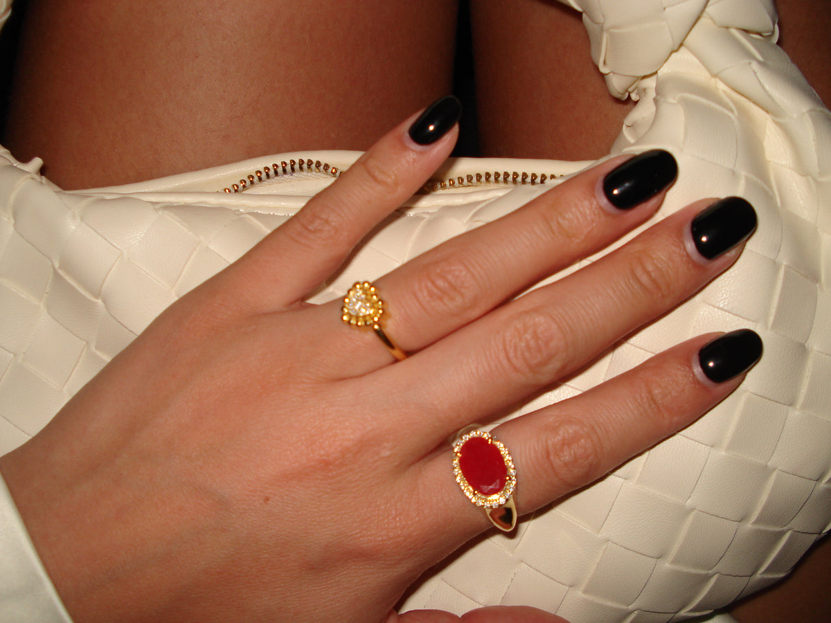Fire Stone Ring (14K Gold Vermeil)