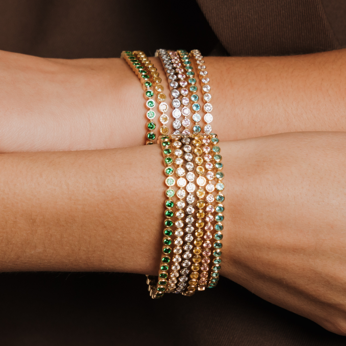 Eternal Tennis Bracelet – Green (14K Gold Vermeil)